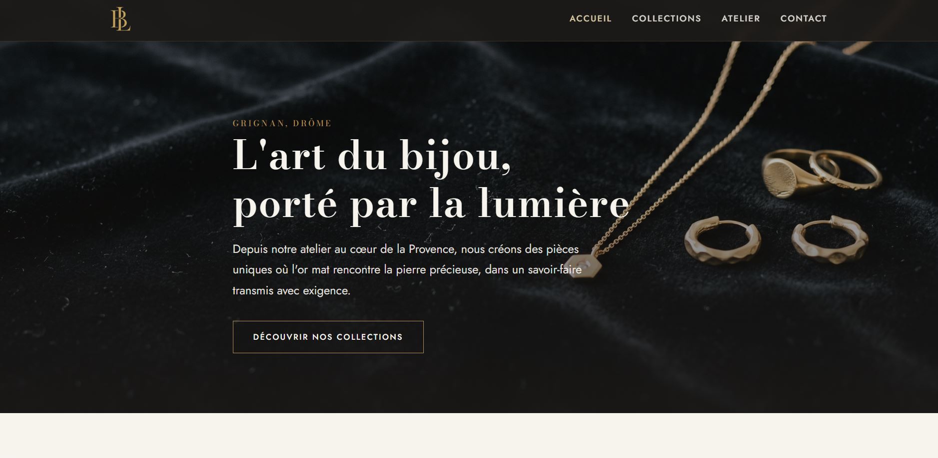 Capture d'écran du site Bijouterie Lumière